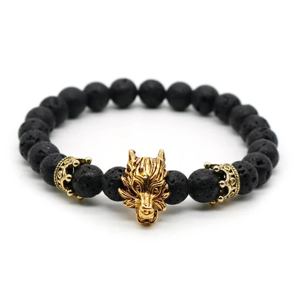 Onyx Wolf Bracelet