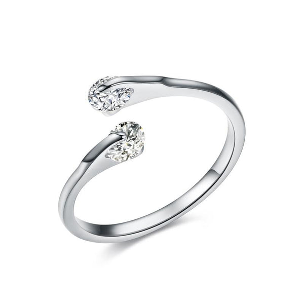 Double Zirconia Open Ring