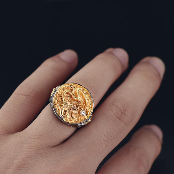 Dragon Carved Golden Ring