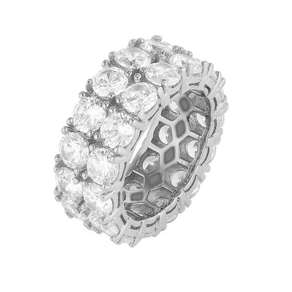 Double Row Crystal Ring