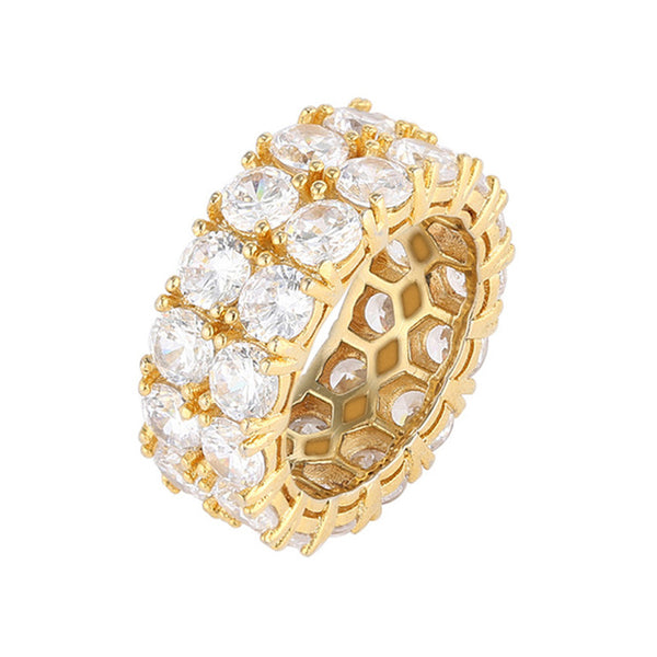Double Row Crystal Ring