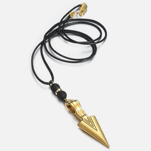 Titanium Arrow Bead Necklace