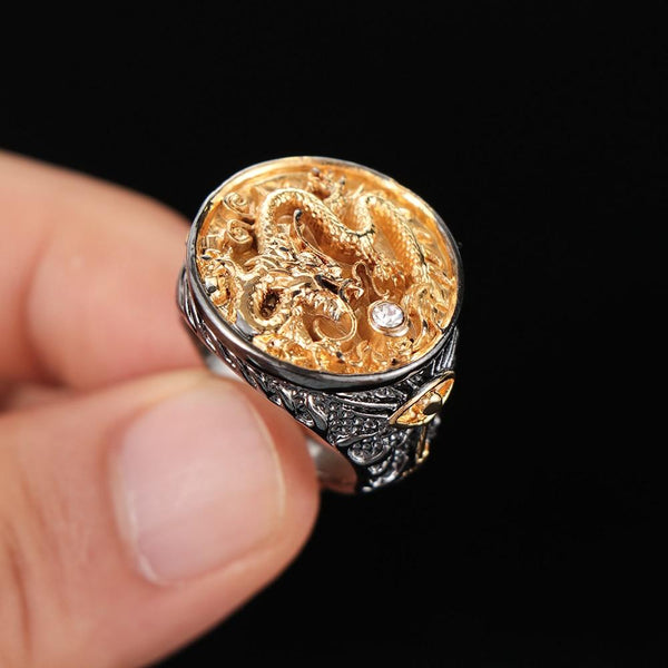 Dragon Carved Golden Ring