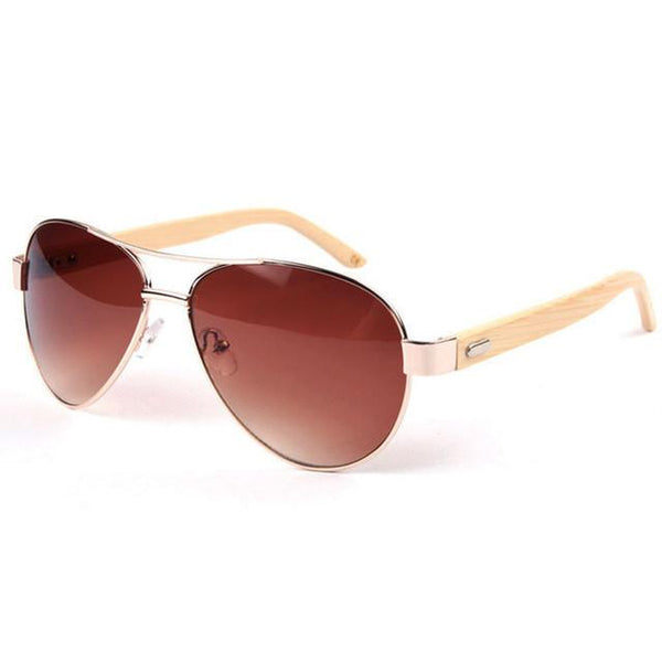 Bamboo Aviator Sunglasses