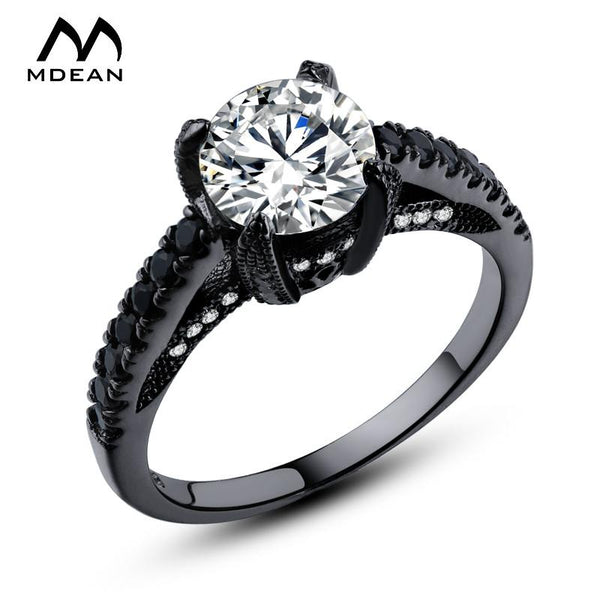 Studded Black Zirconia Ring