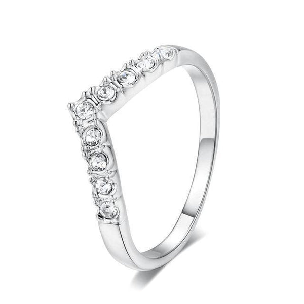 Cubic Zirconia V Ring