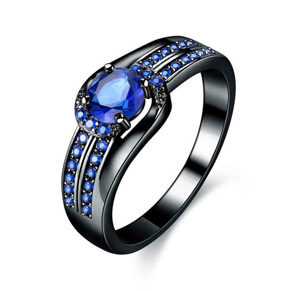 Rounded Black Zirconia Ring