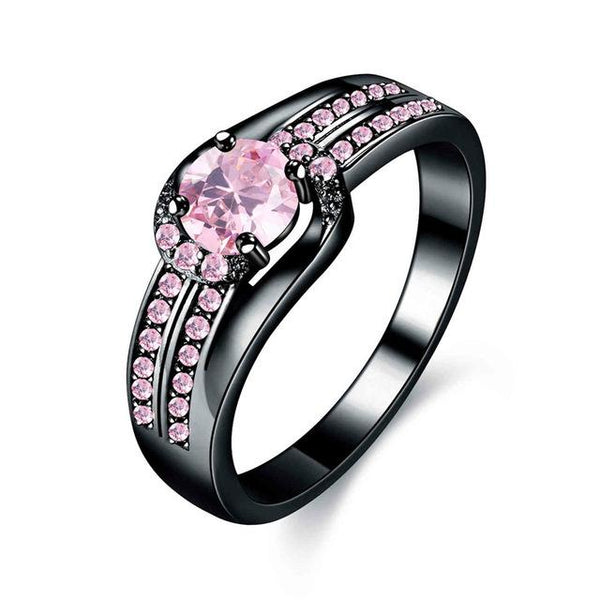 Rounded Black Zirconia Ring