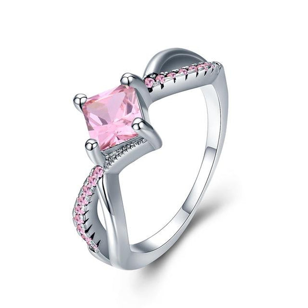 Square Cut Zirconia Ring