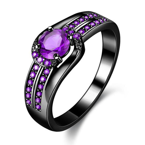Rounded Black Zirconia Ring