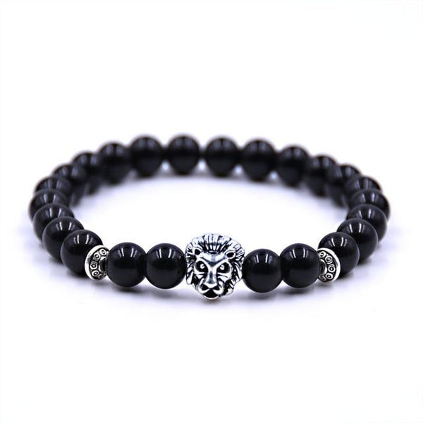 Onyx Lion Crown Bracelet