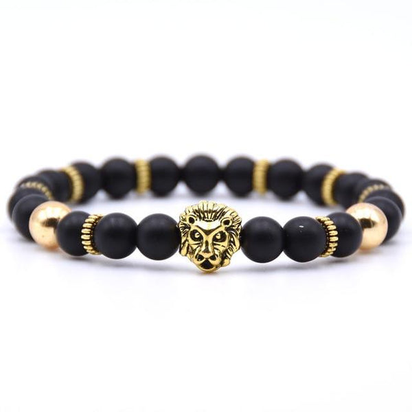 Onyx Charms Lion Bracelet
