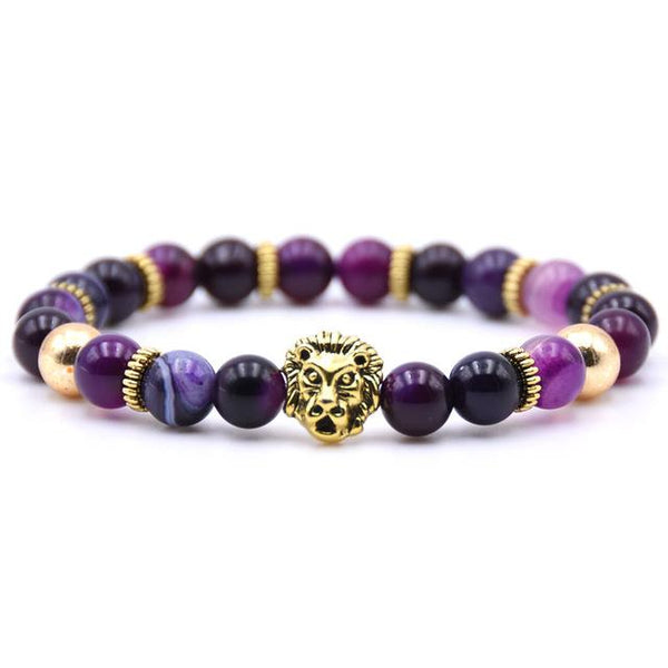 Onyx Charms Lion Bracelet