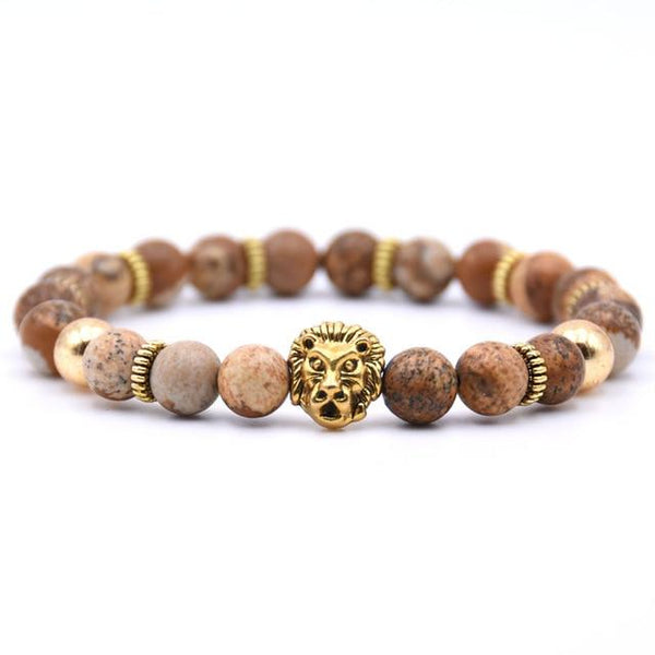 Onyx Charms Lion Bracelet