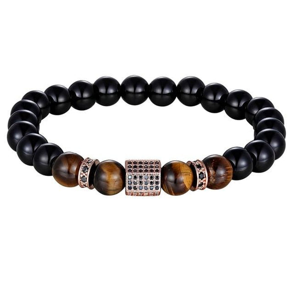 Onyx Cubic Bead Bracelet