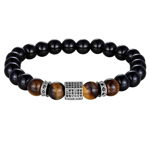 Onyx Cubic Bead Bracelet