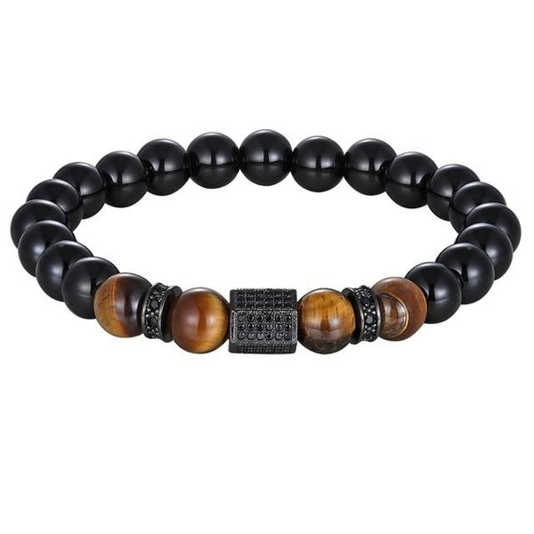 Onyx Cubic Bead Bracelet