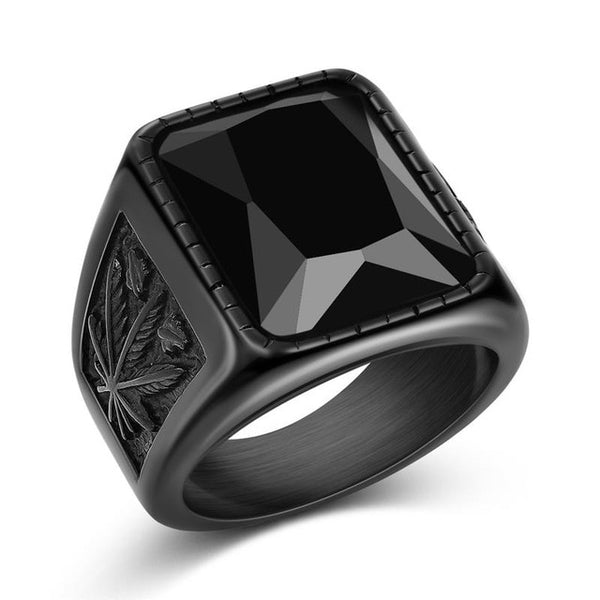 Black Square Stone Ring