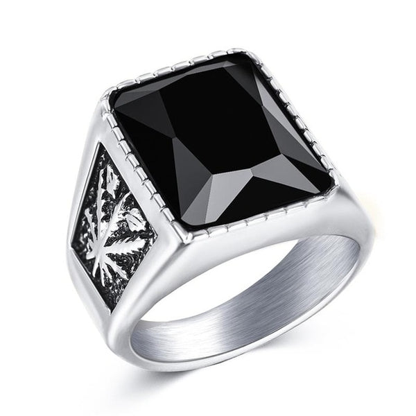 Black Square Stone Ring