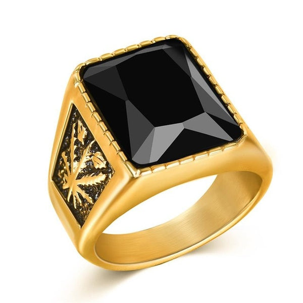 Black Square Stone Ring