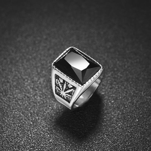 Black Square Stone Ring